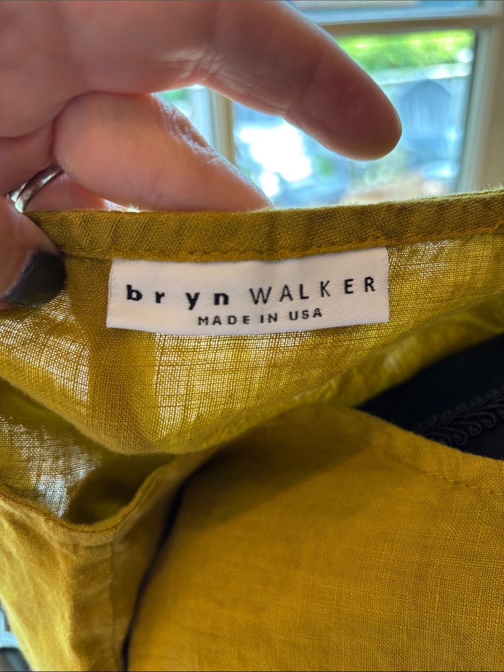 bryn Walker Mustard Linen Boatneck Tunic - Picture 5 of 8